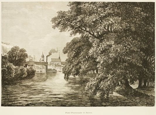 Square - promenade in Zurich (Platzspitz)