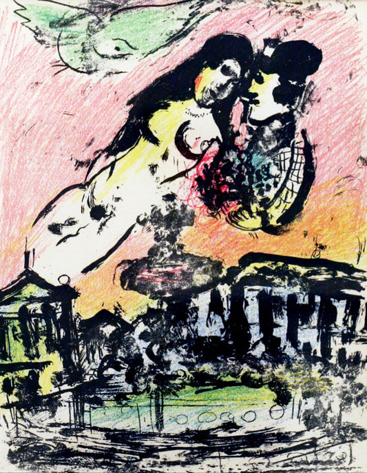 Marc Chagall - Lovers in Heaven
